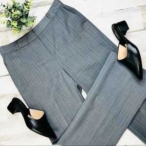 Ann Taylor Loft Gray Pinstripe Wool Blend Lined Wide Leg Career Trousers 4